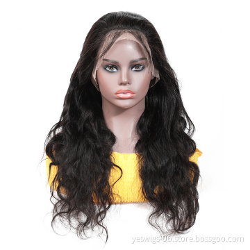 Good Quality Brazilian Hair Lace Closure Wig 13*4 Cuticle Aligned Remy Hair Natural Color Body Wave Lace Front Wigs Wholesale